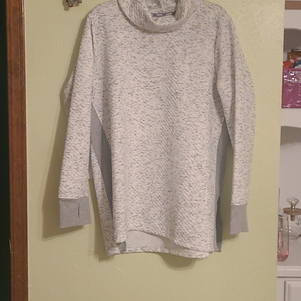 RBX 2X Grey & White long-sleeve turtleneck sweater